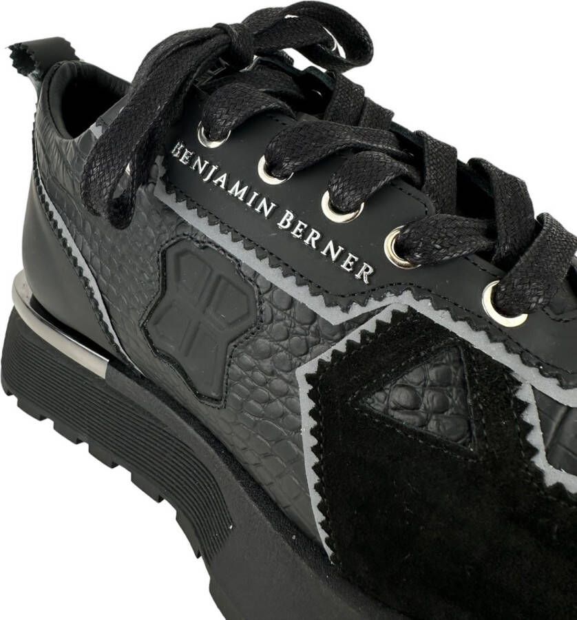 Benjamin Berner Heren Sneakers Zwart BNJ0151 BLACK Alligator Nexus