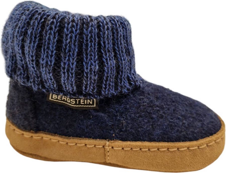 Bergstein BN Cozy Lux Dark Blue 21 Kinder Sloffen Blauw