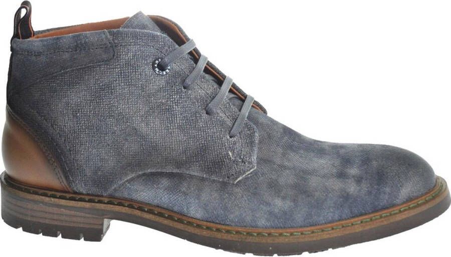 Berkelmans Oporto Light Grey Denim 2220340196 Jeansgrijze veterboots wijdte G