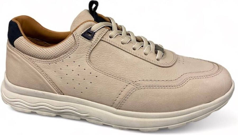 Berkelmans Soltitude Beige Nubuck-sneaker -veterschoen