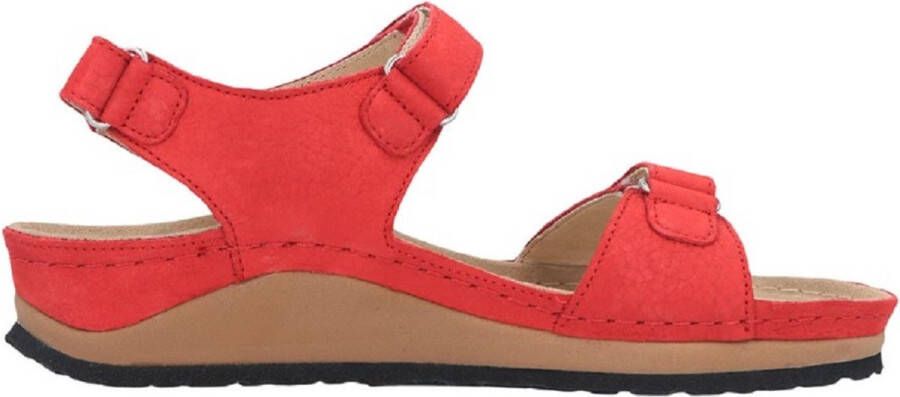 Berkemann Berkina BERKEMANN Damesmodel Flore 01353-210 Comfort sandaal rood reliëf nubuck en