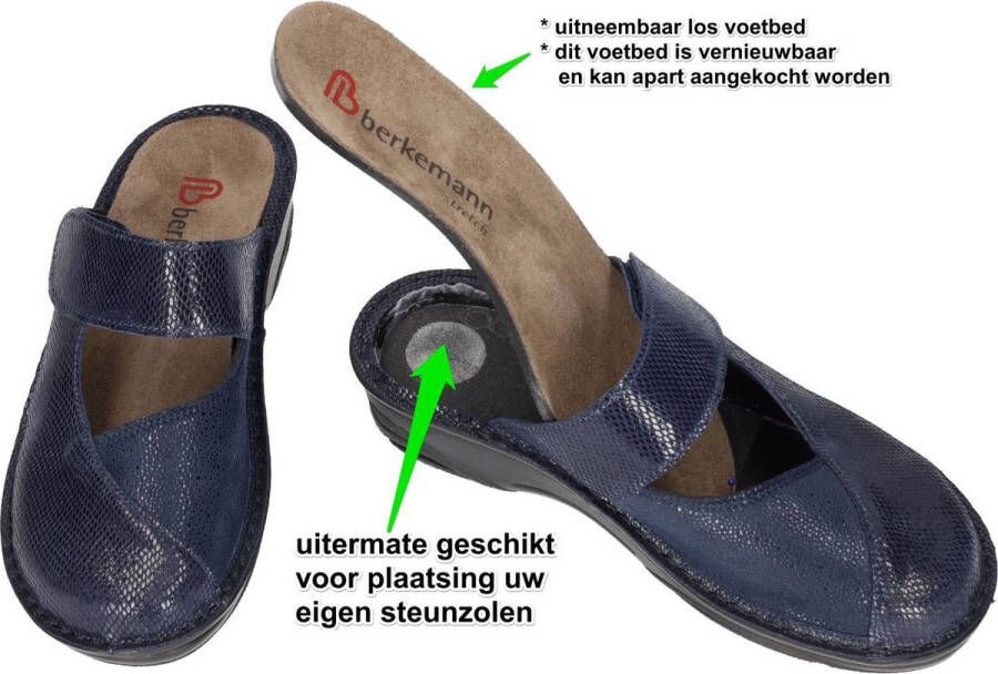 Berkemann -Dames blauw donker pantoffels