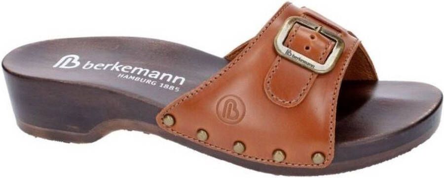 Berkemann -Dames cognac caramel slippers & muiltjes