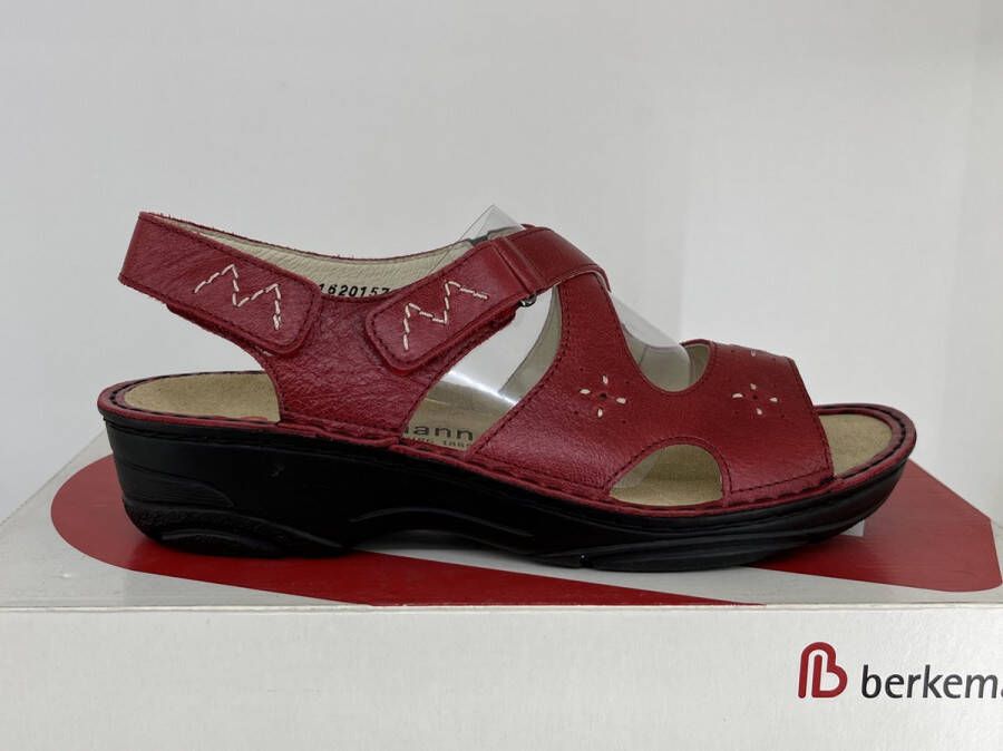 Berkemann gmbH en co kg Berkemann Elsa rood leren sandalen 03416