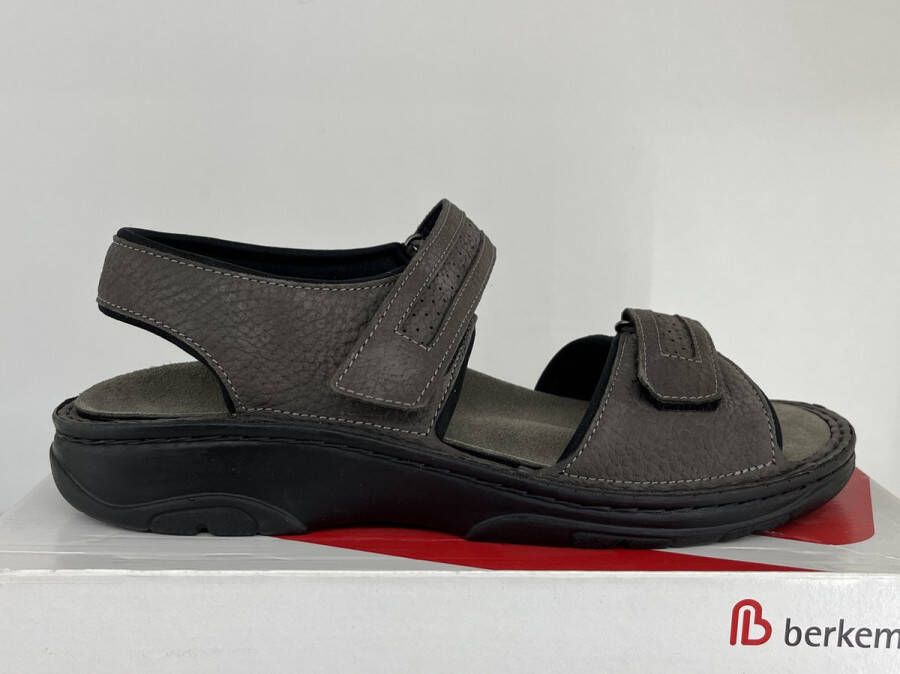 Berkemann gmbH en co kg Berkemann Fabian grijs antraciet leren sandalen lichtgrijs