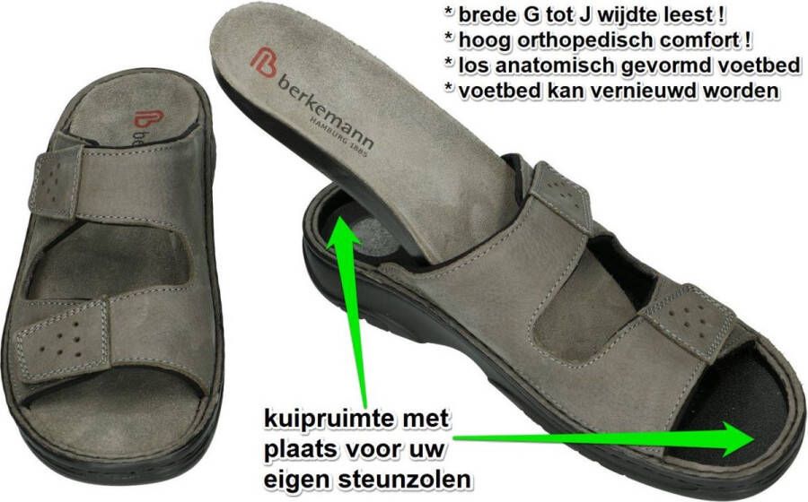 Berkemann Heren grijs pantoffels slippers Schoenen.nl