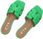 BiBi Lou Slippers Dames Sandalen Instappers Damesschoenen Leer Blokhak 760Z10VK Groen - Thumbnail 2