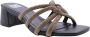 BiBi Lou Muiltjes Dames Sandalen Instappers Damesschoenen Leer Blokhak 864Z00 Rose goud - Thumbnail 7