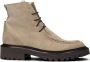 Bruin Tinten 3314 Veterboots Laarzen Met Veters Dames Beige - Thumbnail 2