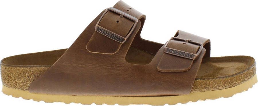 Birkenstock Arizona Antique Pull espresso narrow aging leather soft footbed sandalen heren (1014487)