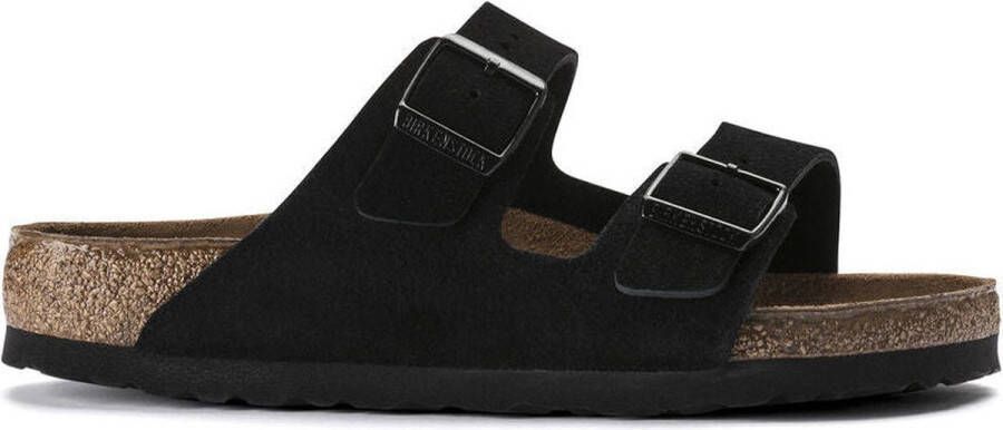 Birkenstock Klassieke tweestrooks damesandaal Zwart Dames