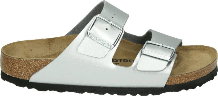 Birkenstock Arizona Slippers Metallic Silver Narrow fit | Zilver | Leer - Foto 2