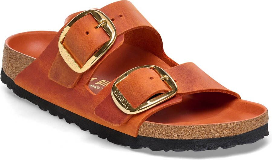 Birkenstock Oranje Leren Sandalen met Verstelbare Banden Orange Dames