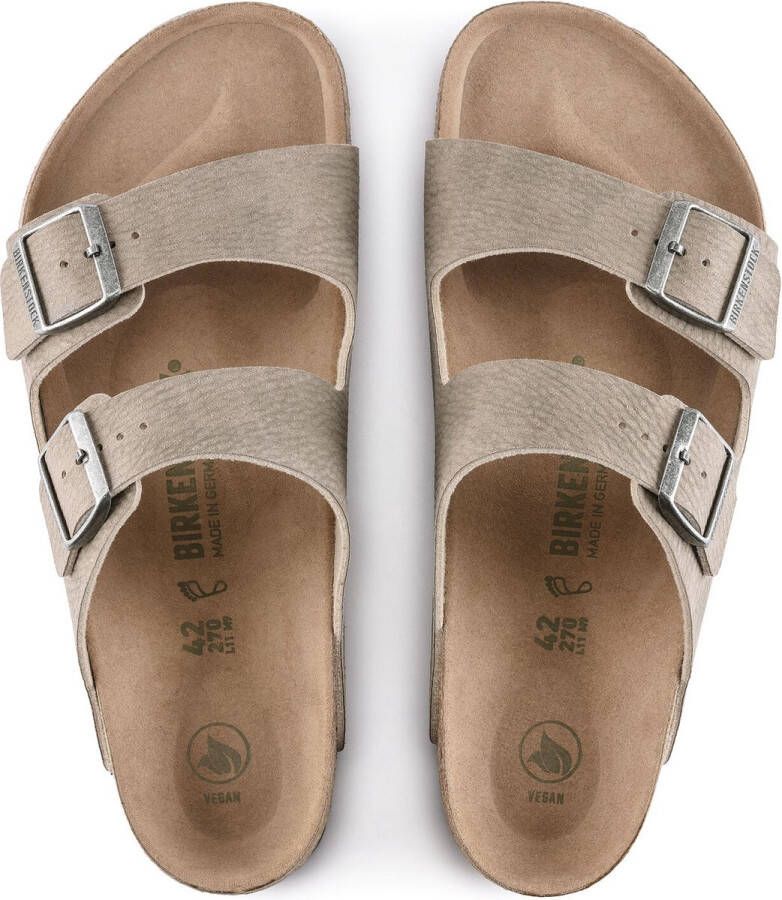 Birkenstock ARIZONA MF Desert Dust Gray Taupe Vegan narrow nude