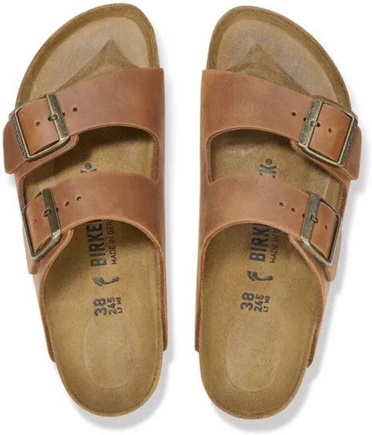 Birkenstock Arizona Natural Leather Oiled Narrow Fit Cognac