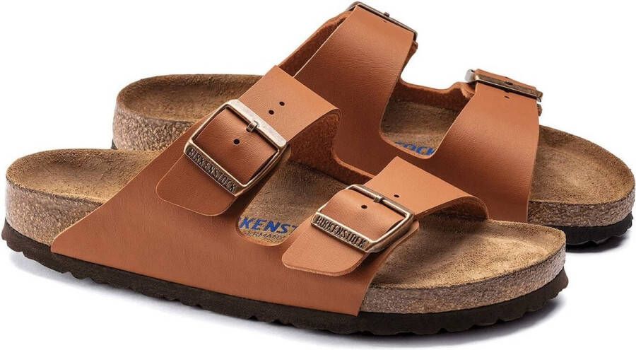 Birkenstock Arizona Slippers Ginger Brown Narrow fit | Cognac | Imitatieleer