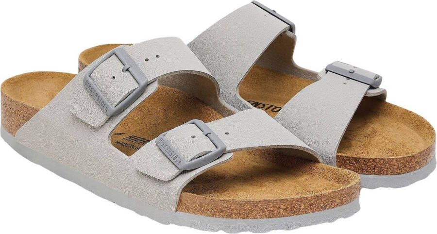 Birkenstock Arizona Slippers grijs Imitatieleer