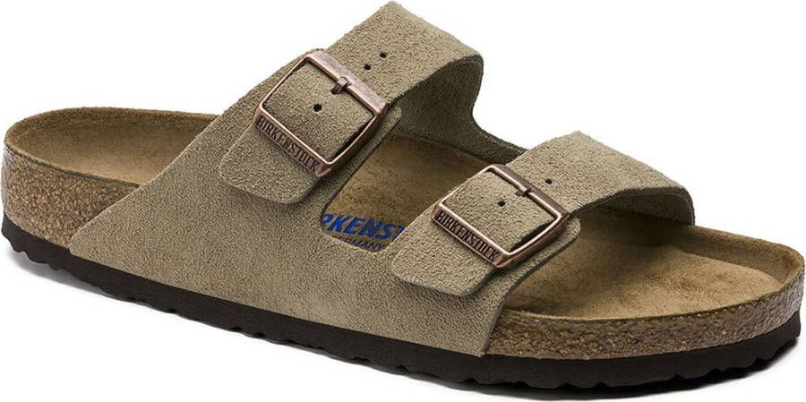 Birkenstock Arizona Slippers Taupe Regular-fit Taupe Suède