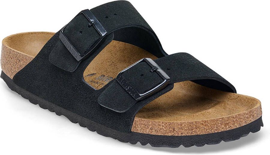 Birkenstock Zwarte Suède Sandalen met Metalen Gesp Black