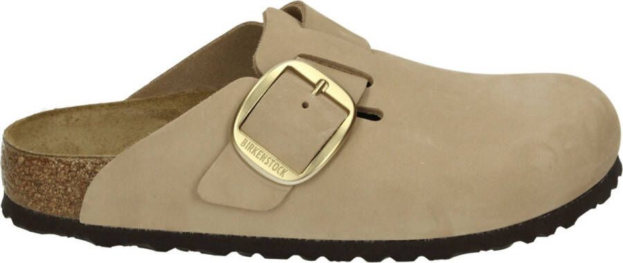 Birkenstock BOSTON BIG BUCKLE NUBUK Dames slippers Wit beige