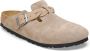 Birkenstock Boston Braided Suede Leather Taupe Narrow - Thumbnail 1