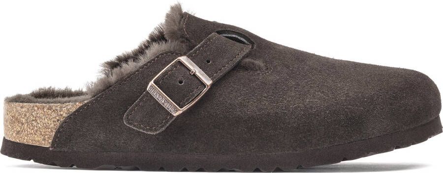 Birkenstock Boston VL Shearling suède slides Brown Heren