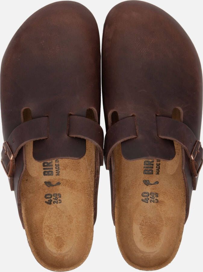 Birkenstock Boston Tabacco Brown narrow Fettleder Oiled Leather Unisex Pantoffels Tabacco Brown - Foto 12