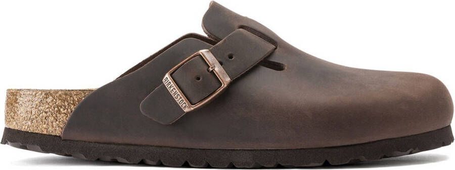 Birkenstock Pantoffels Boston NU oiled Habana met verstelbare gesp