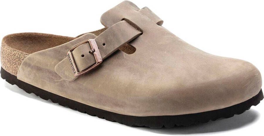 Birkenstock Elegante Pin Buckle Klomp in Tabak Beige