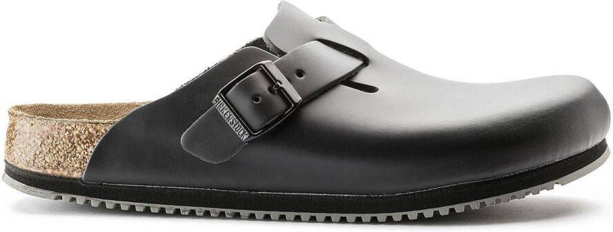 Birkenstock Boston black leather regular super grip sole