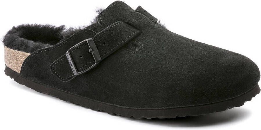 Birkenstock Boston Shearling zwart suède regular uni (259881)