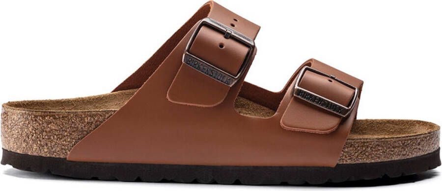 Birkenstock Slipper Arizona 1019075 Ginger Brown Natuurleer Smal 10½