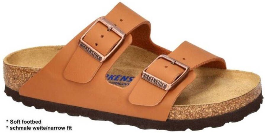 Birkenstock Arizona Slippers Ginger Brown Narrow fit | Cognac | Imitatieleer