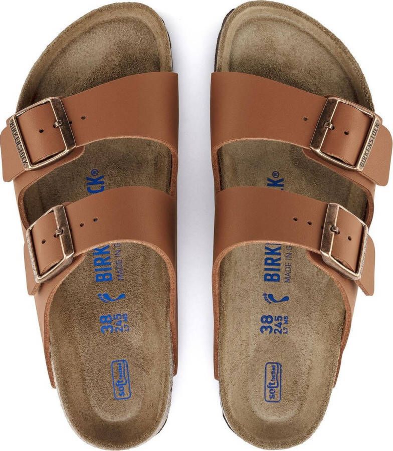 Birkenstock Arizona Slippers Ginger Brown Narrow fit | Cognac | Imitatieleer