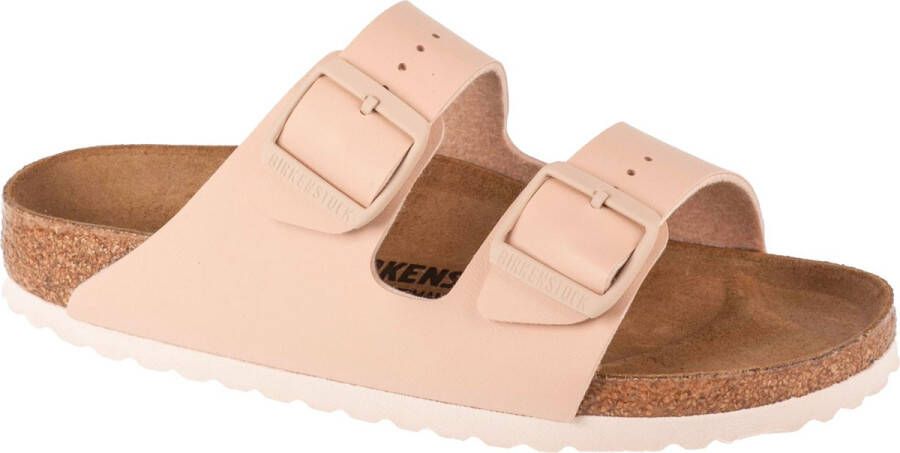 BIRKENSTOCK Arizona Birko-Flor new beige narrow Beige Synthetisch Platte sandalen Dames