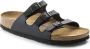 BIRKENSTOCK Slippers Dames Soft Foodbed Maat: 43 Materiaal: Leer Kleur: Zwart - Thumbnail 1