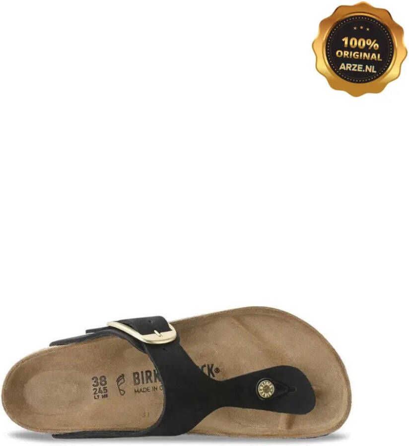 Birkenstock "Stijlvolle; Leren Flip Flops voor Vrouwen"; Zwart Dames