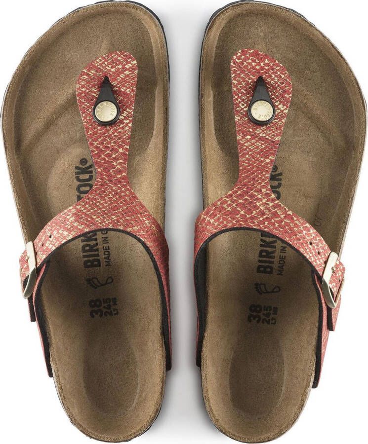 Regeneratief tent deze Birkenstock Gizeh Dames Slippers Shiny Python Red Narrow fit | Rood |  Microvezel - Schoenen.nl