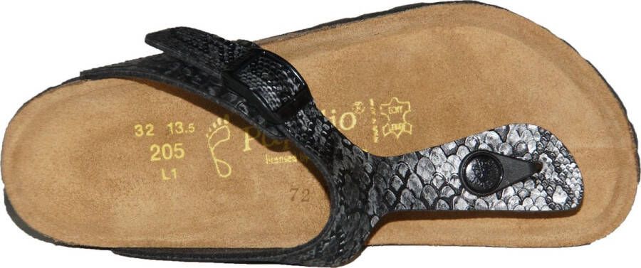 Birkenstock Gizeh Kids Breed Anaconda zwart slang