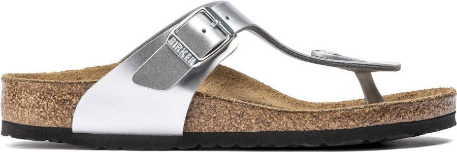 Birkenstock Gizeh Kids Slippers Electric Metallic Silver Narrow-fit