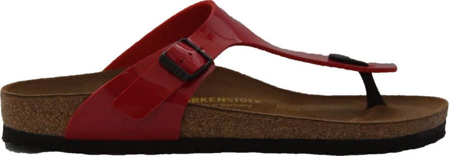 Birkenstock Gizeh Kids Slippers Tango Red Patent Narrow fit | Rood | Imitatieleer