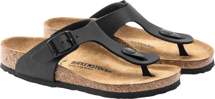 Birkenstock Gizeh Kids Slippers Black Regular fit | Zwart | Imitatieleer