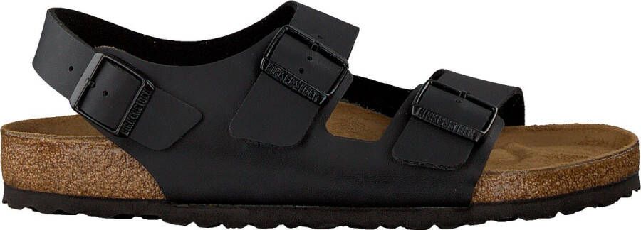 Birkenstock Zwarte Sandalen met Leren en Synthetische Voering Black