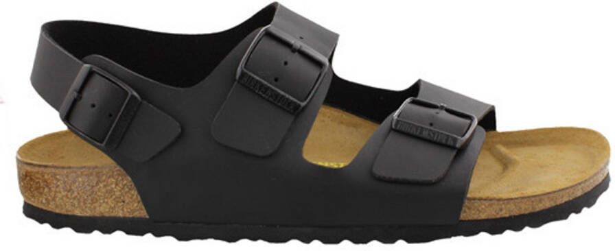 Birkenstock Zwarte Sandalen met Leren en Synthetische Voering Black