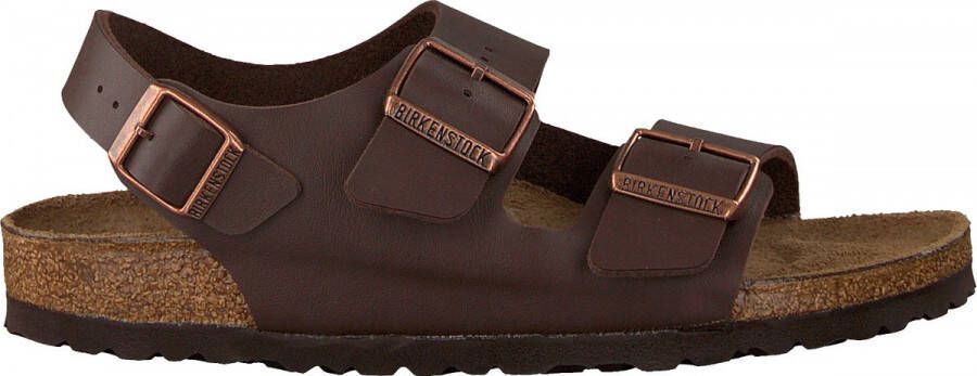 Birkenstock Milano Sandalen Dark Brown Regular-fit Bruin Imitatieleer