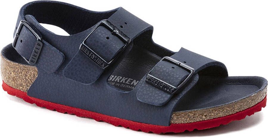 Birkenstock Milano Kids Sandalen Desert Soil Blue Red Narrow fit | Blauw | Imitatieleer