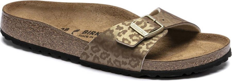 Extractie Dan constante Birkenstock Madrid BS Panterprint Slippers 38 Goud - Schoenen.nl