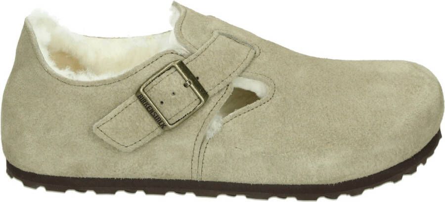 Birkenstock LONDON SHEARLING SUEDE LEATHER Dames pantoffels Taupe