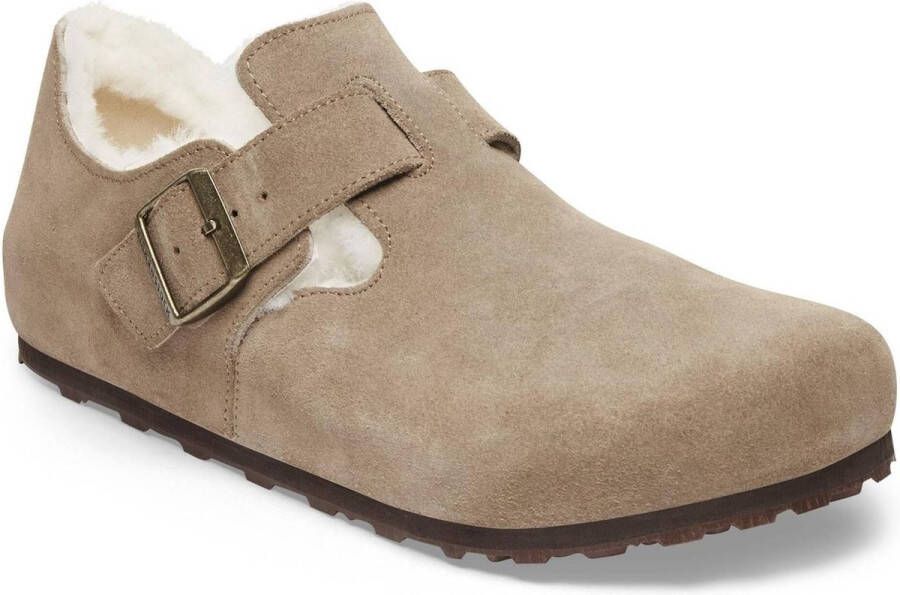 Birkenstock London Shearling Suede Leather Taupe