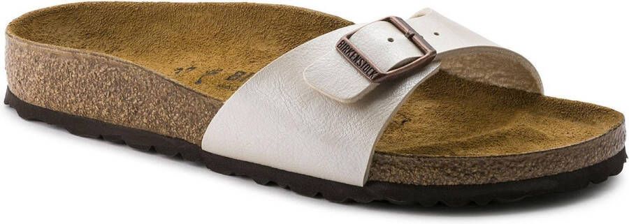 Birkenstock Madrid Dames Slippers Graceful Pearl White Regular-fit Wit Imitatieleer